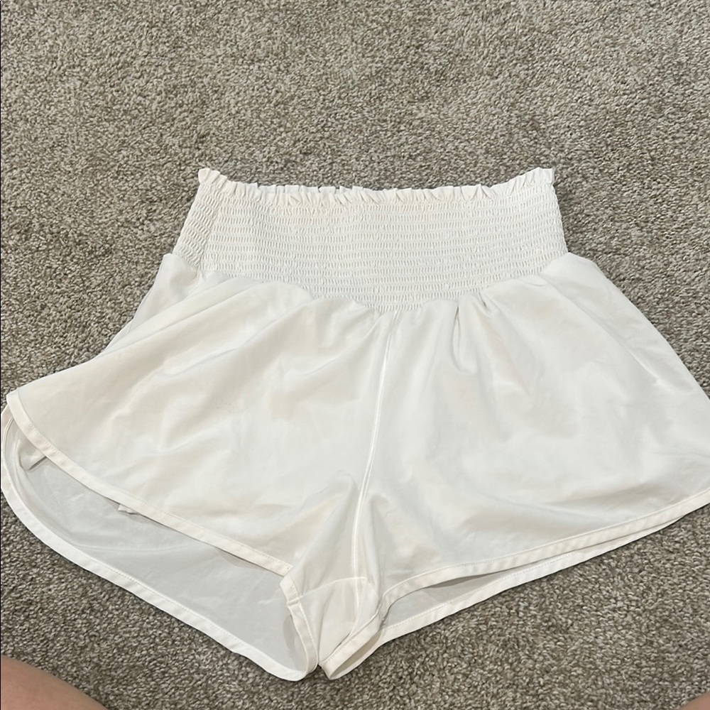 Aerie Offline Women's White High-Waisted Athletic Shorts